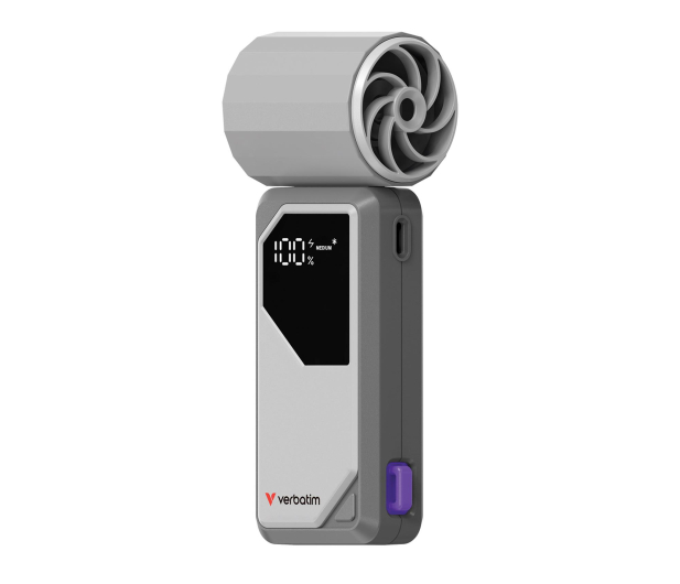 Verbatim Cool’n’Go AirJet Handheld Fan Grey/Purple - 1355405 - zdjęcie 3